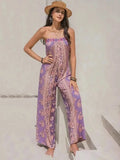 Tied Printed Tube : Wide Leg Jumpsuit
