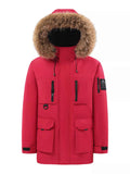 Men's Full Size Fur Hooded Winter Parka Coat Plus Size