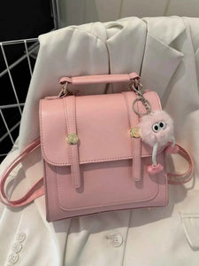 Elegant Leather Flap Backpack Bag