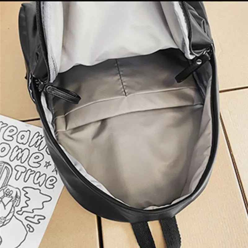 Elegant Leather Backpack Bag : With Fancy Zipper