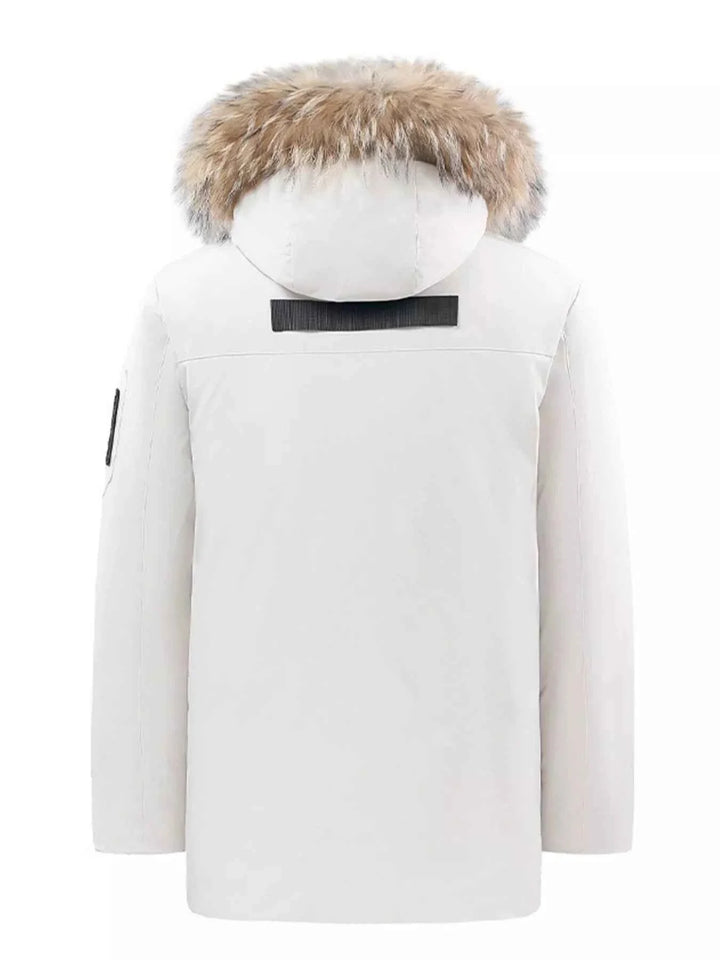 Men's Full Size Fur Hooded Winter Parka Coat Plus Size