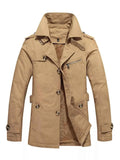 Men's Plus Size Button Up Long Sleeve Coat