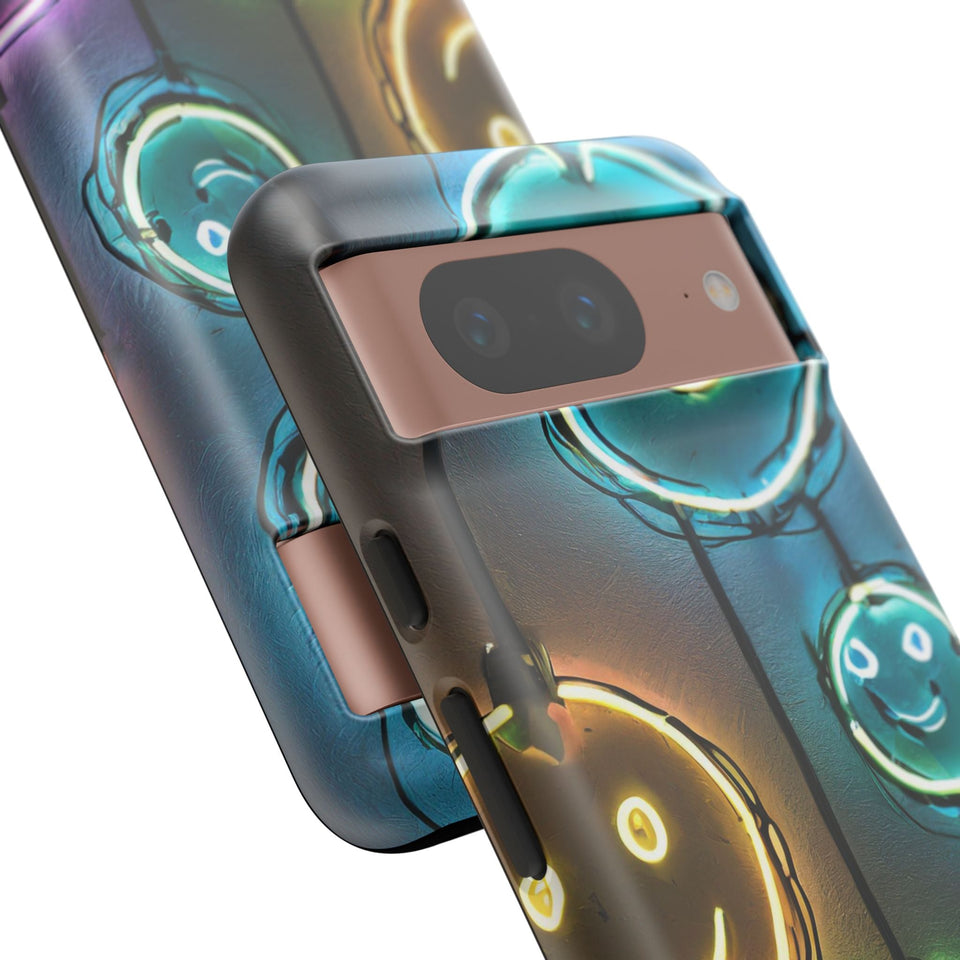 Colorful Neon Smiley Face Phone Case - Tough & Stylish Protection