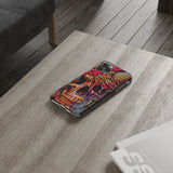 Neon Ice Cream Skull Clear Phone Case