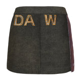 Dan Denim Patch Mini Skirt
