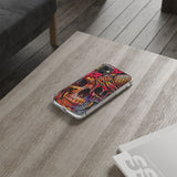 Neon Ice Cream Skull Clear Phone Case