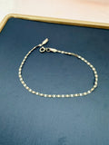 10K Solid Gold Delicate Bracelet – 3 Tone Diamond - Cut Chain, 7” | pulsera de oro 10k - Wear with style