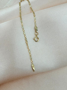 10K Solid Gold Delicate Bracelet – 3 Tone Diamond - Cut Chain, 7” | pulsera de oro 10k - Wear with style