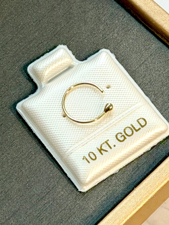 10K Solid Gold Nose Ring 10mm – Hypoallergenic Gold Piercing | Made in Mexico - Wear with style