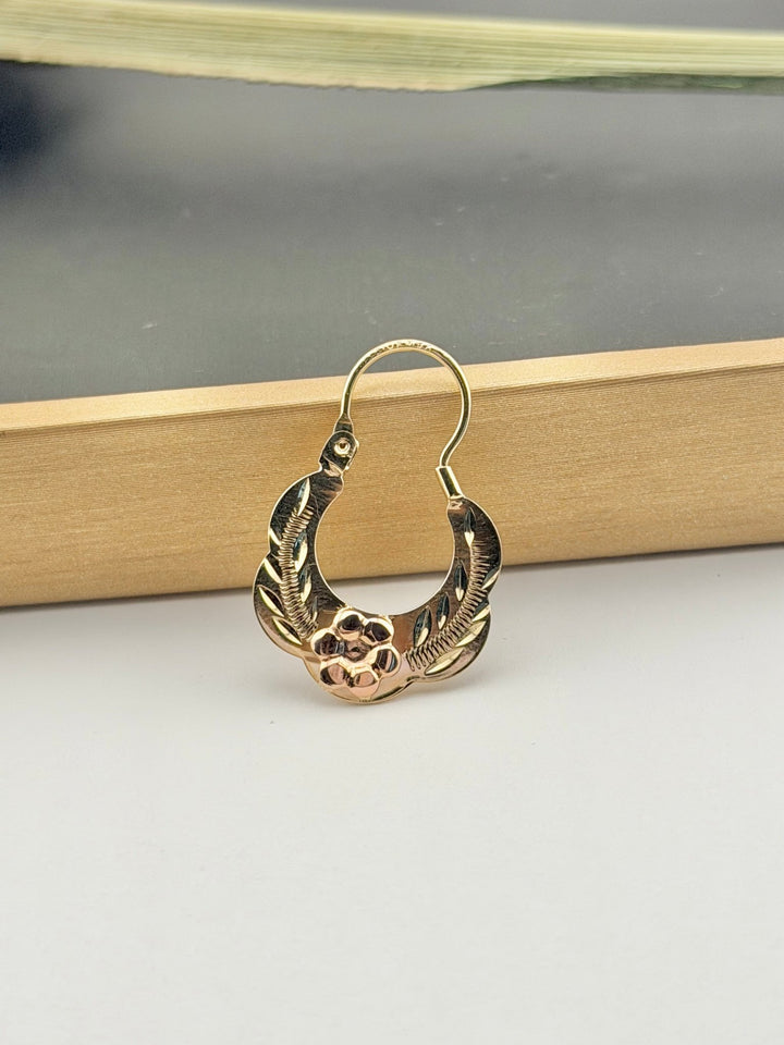 10kt Gold hoop earrings | Basket hoops real gold | Mexican gold jewelry - Wear with style