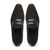 11-020-BLK MEO 3 Sueded Goatskin Penny Loafer, Black