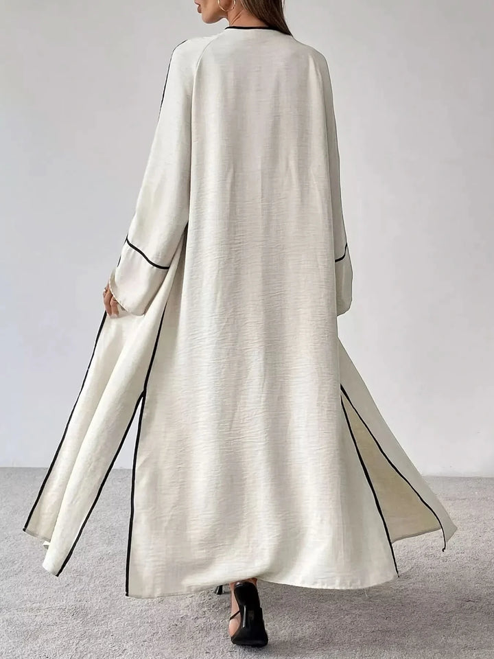 Contrast Trim Cardigan And Pants Set Two Piece Polyester Imported