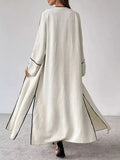 Contrast Trim Cardigan And Pants Set Two Piece Polyester Imported