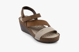 Kiara by LEON- Women’s Leather Platform Heel Sandals- Gel Insole & Adjustable Strap
