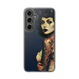 Gothic Devilish Tattooed Beauty Clear Phone Case