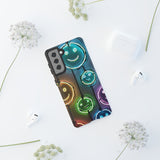 Colorful Neon Smiley Face Phone Case - Tough & Stylish Protection
