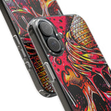 Neon Ice Cream Skull Clear Phone Case