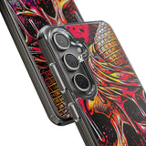 Neon Ice Cream Skull Clear Phone Case
