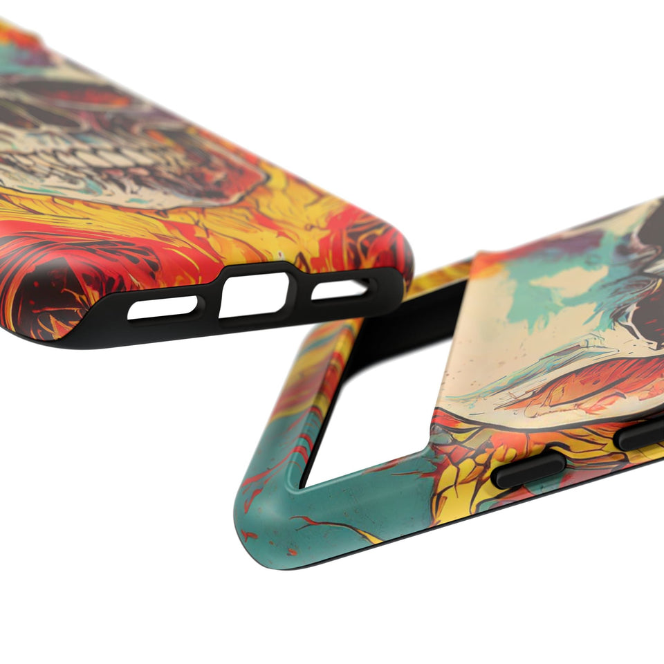 Flaming Skull Tough Phone Case