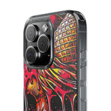 Neon Ice Cream Skull Clear Phone Case