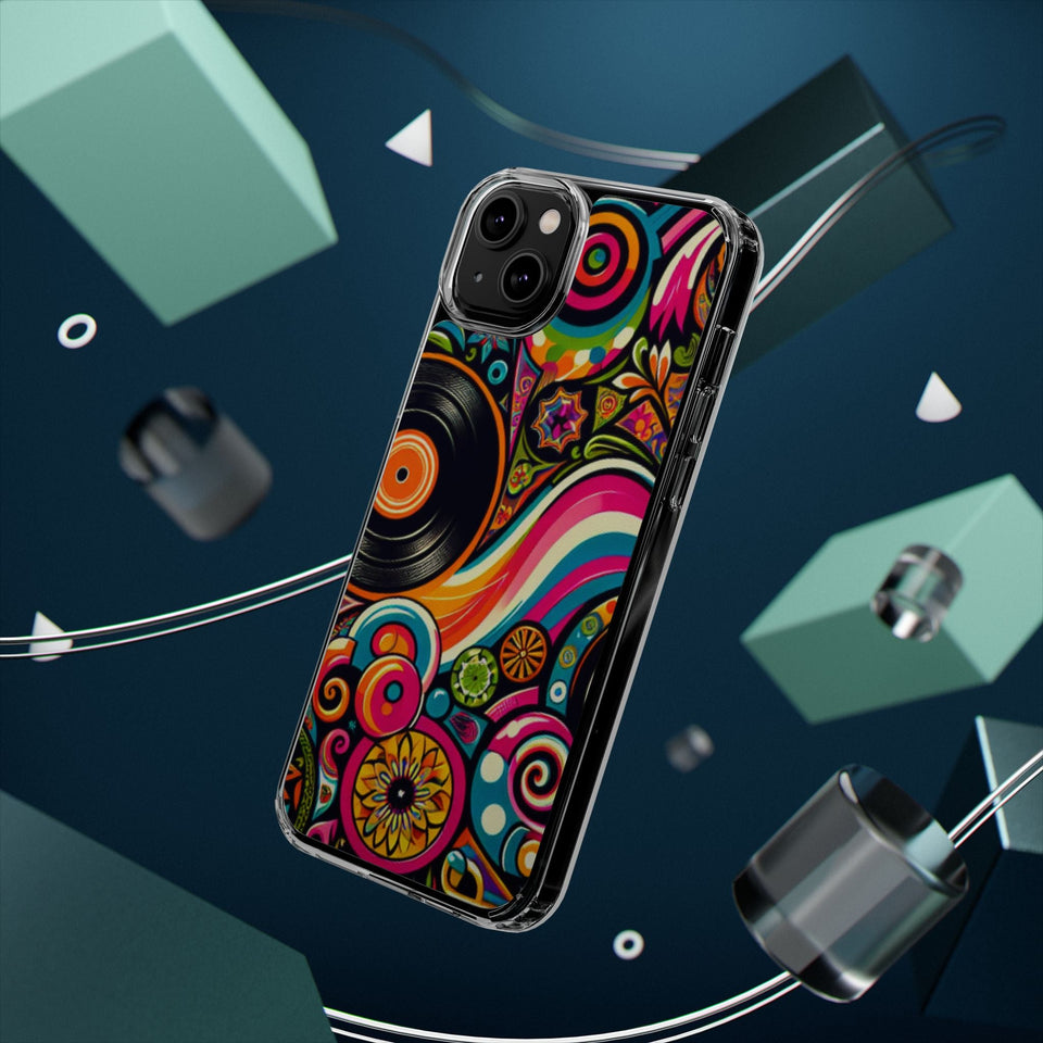 Colorful Vinyl Record Clear Phone Case