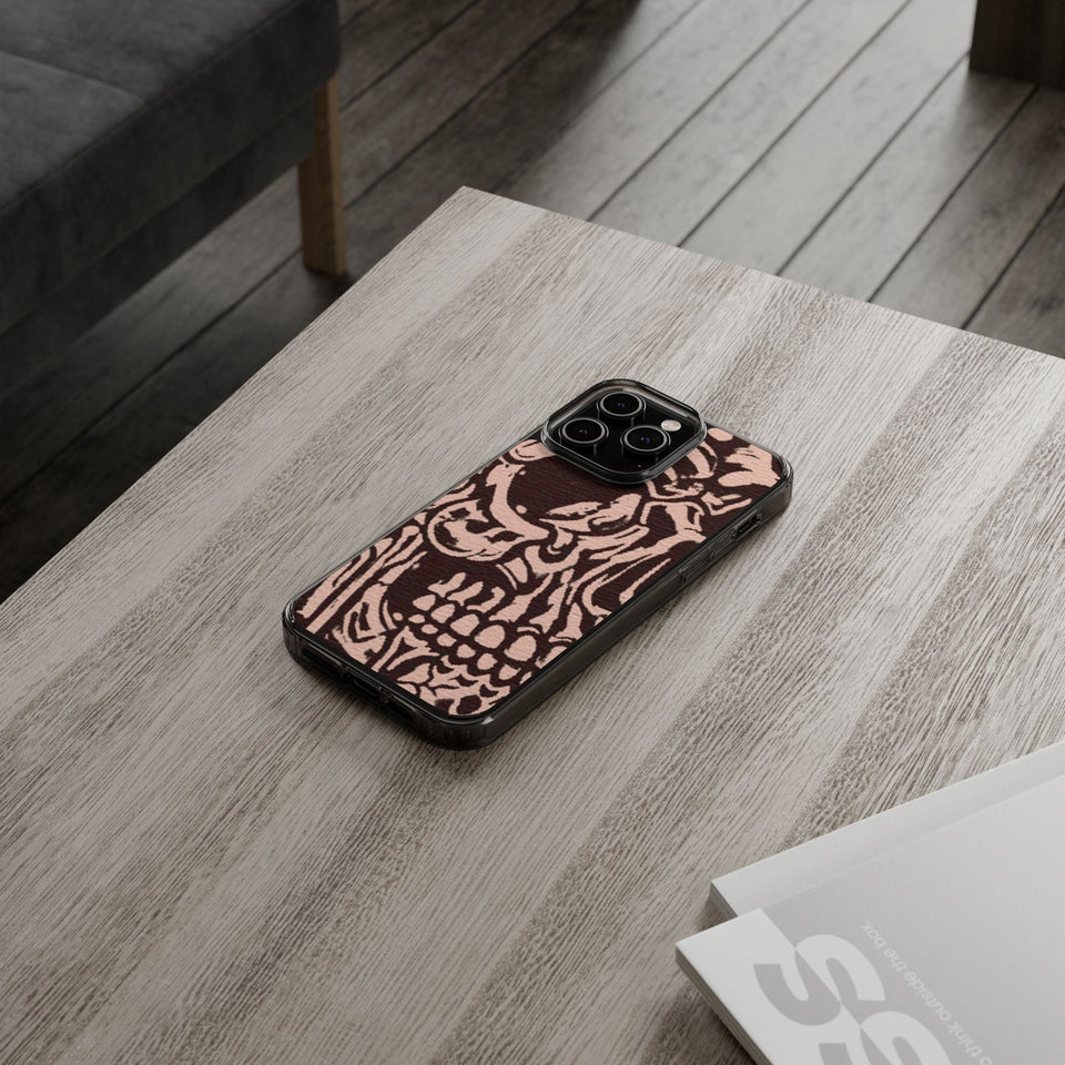 Gothic Abstract Skull Clear Phone Case