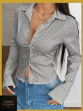 Striped Button Up Long Sleeve Shirt