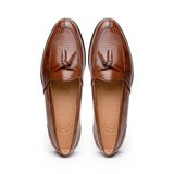 14-580-CGN FRANCO Teju Lizard Tassel Loafer, Cognac