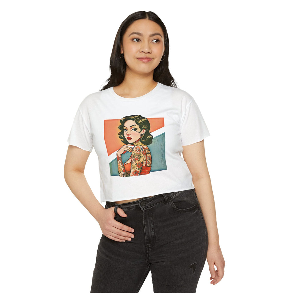 Vintage Pin Up Retro Crop Top