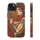 Vintage Western Tough Phone Case with Outlaw Design