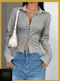 Striped Button Up Long Sleeve Shirt