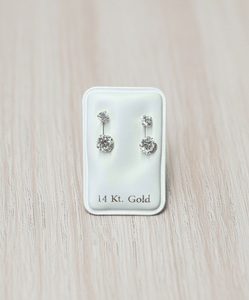 14K Solid Gold Curb Stud Earrings – Telephone Style, Screw Back | Aretes de oro sólido 14K - Wear with style