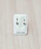 14K Solid Gold Curb Stud Earrings – Telephone Style, Screw Back | Aretes de oro sólido 14K - Wear with style
