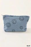 Zenana Corduroy Smile Clutch Bag With Pinstripe Print