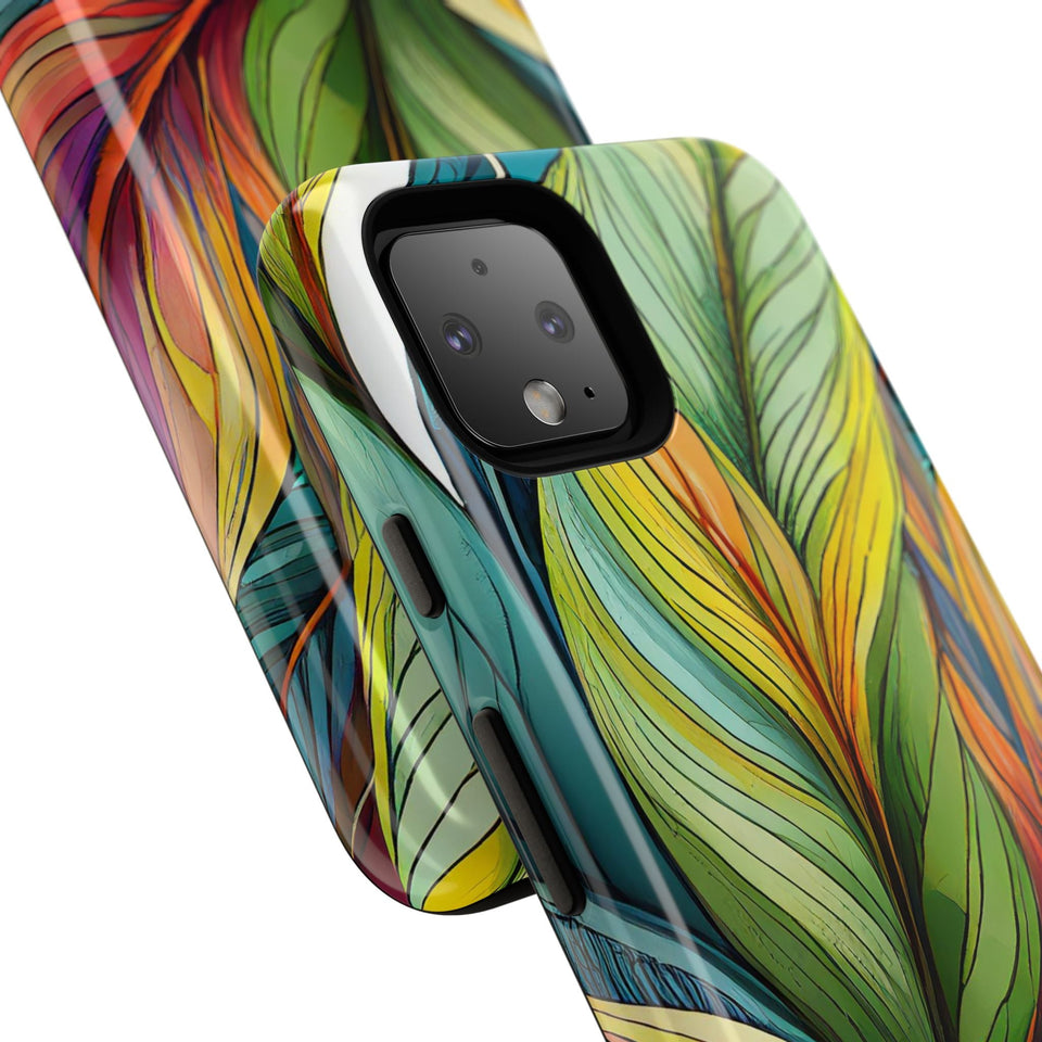 Vibrant Tropical Leaf Tough Phone Case