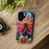 Vibrant Neon Flowers Tough Phone Case