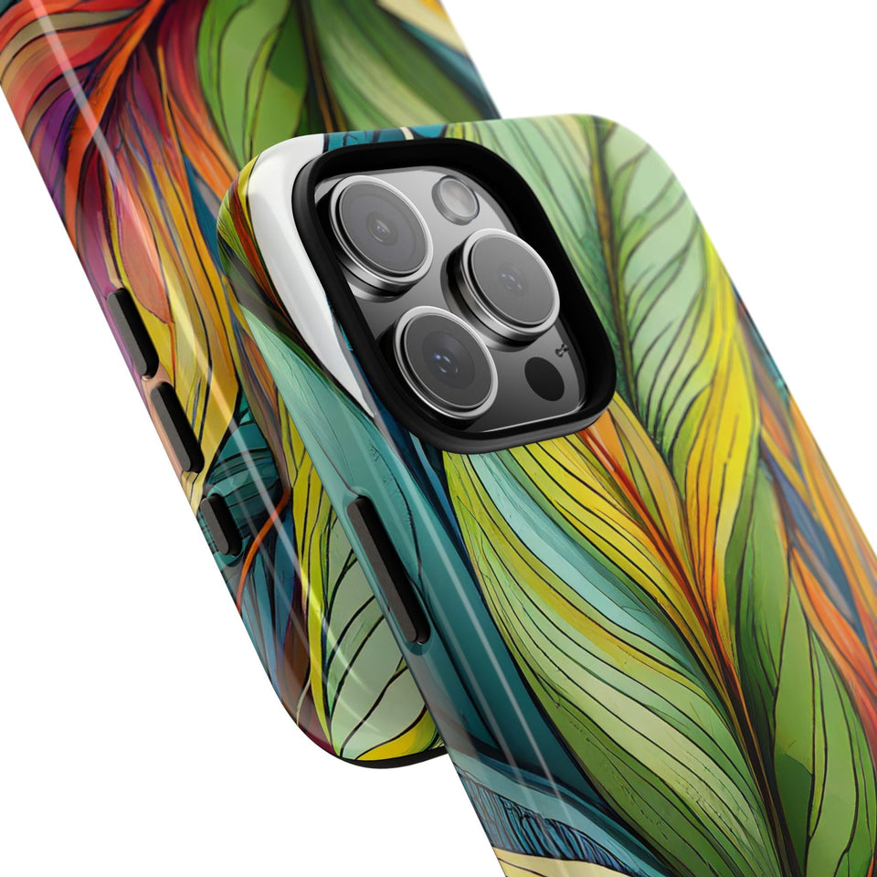 Vibrant Tropical Leaf Tough Phone Case