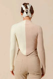 So Me Color Block Fitted Crop Sweater Top Women Casual Wear
