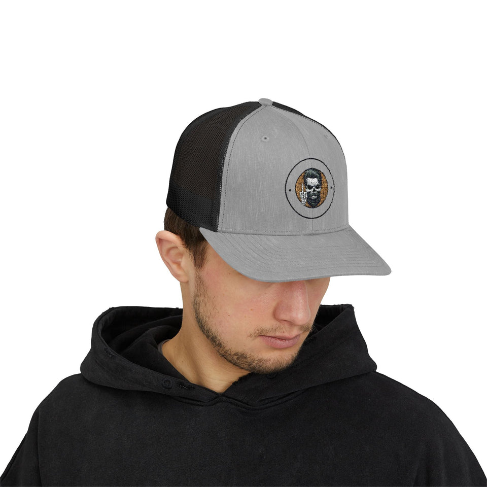 Skull Middle Finger Snapback Trucker Cap