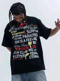 Men's Letter Round Neck Short Sleeve T-Shirt