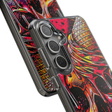 Neon Ice Cream Skull Clear Phone Case