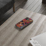 Neon Ice Cream Skull Clear Phone Case