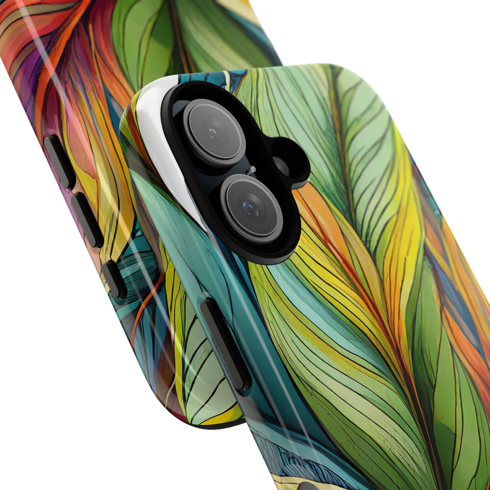Vibrant Tropical Leaf Tough Phone Case