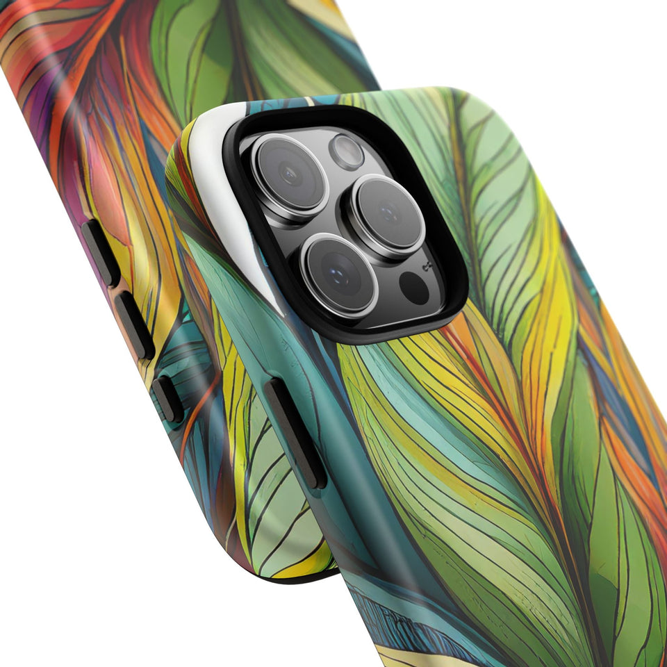 Vibrant Tropical Leaf Tough Phone Case