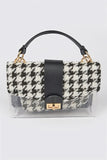 2 In 1 Houndstooth Print Clear Bag Set With Pouches