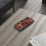 Neon Ice Cream Skull Clear Phone Case