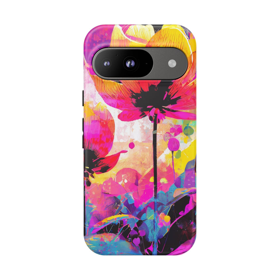 Neon Floral Tough Phone Case
