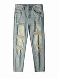 Trendy Washed Slim Fit Denim Jeans for Men