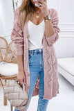 Eyelet Cardigan with Buttons Cream Black Pink Cotton Knit