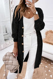 Eyelet Cardigan with Buttons Cream Black Pink Cotton Knit